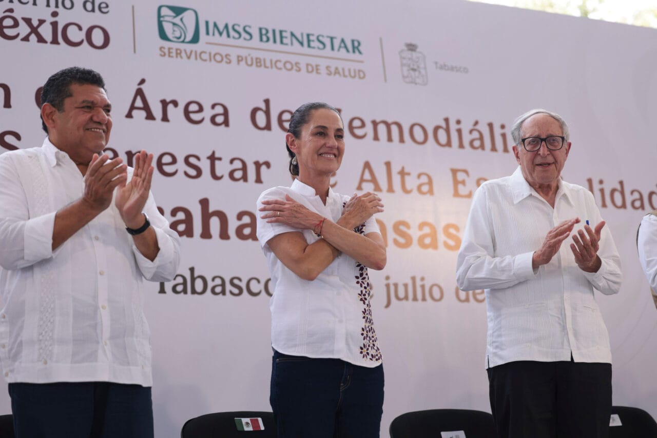 La Presidenta de México, Claudia Sheinbaum Pardo, inauguró este sábado la ampliación del área de hemodiálisis del Hospital IMSS Bienestar de Villahermosa y anunció una inversión de 2 mil millones de pesos para fortalecer el sistema de salud en Tabasco durante los próximos años.