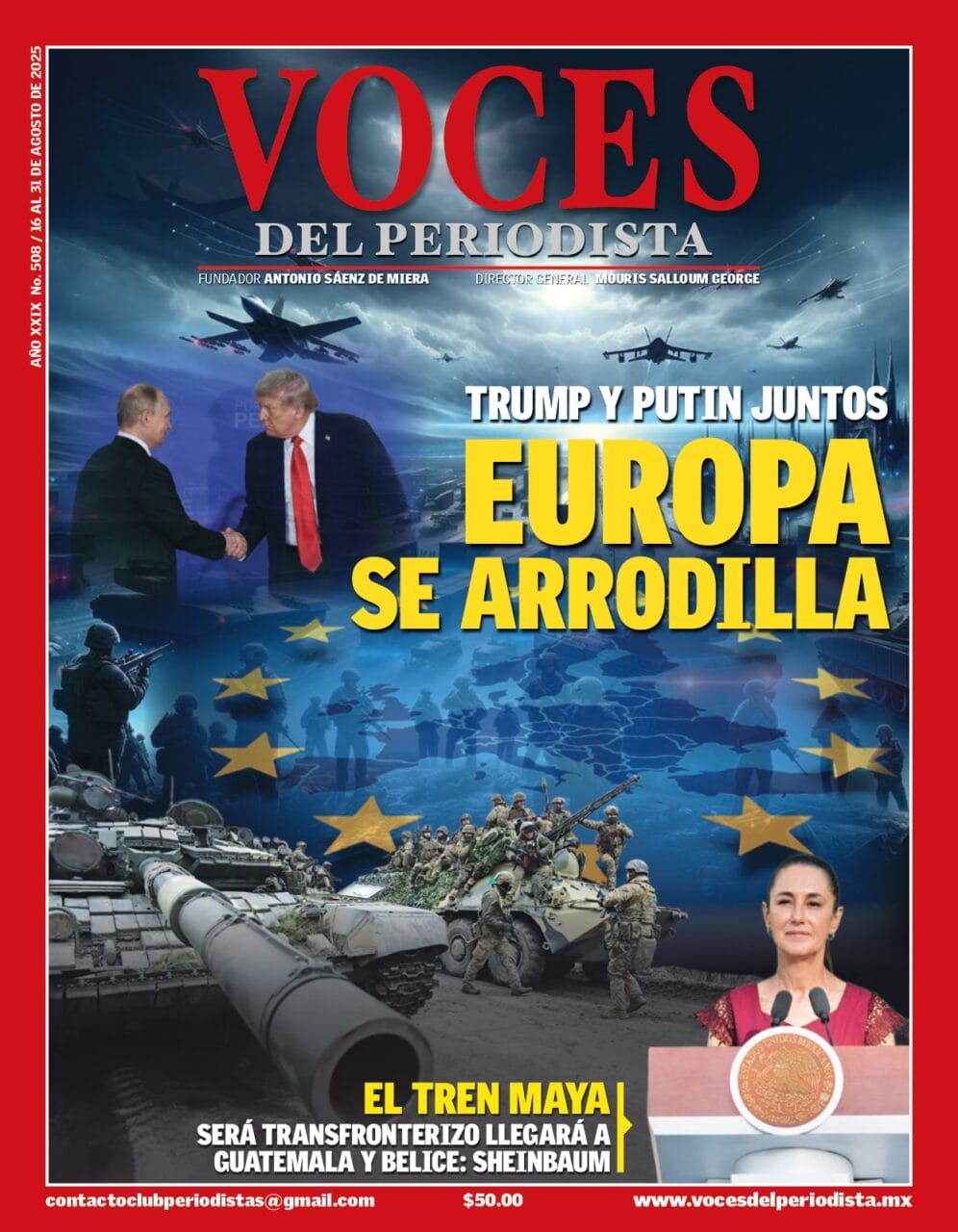 Portada revista análisis geopolítico edición 508 con titular Tren Maya transfronterizo Guatemala Belice Claudia Sheinbaum