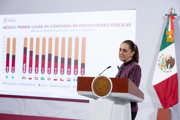 Presidenta Claudia Sheinbaum durante conferencia sobre investigación de lavado de dinero en casinos