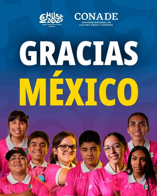 Delegación mexicana posa con medallas en ceremonia de clausura Chile 2025