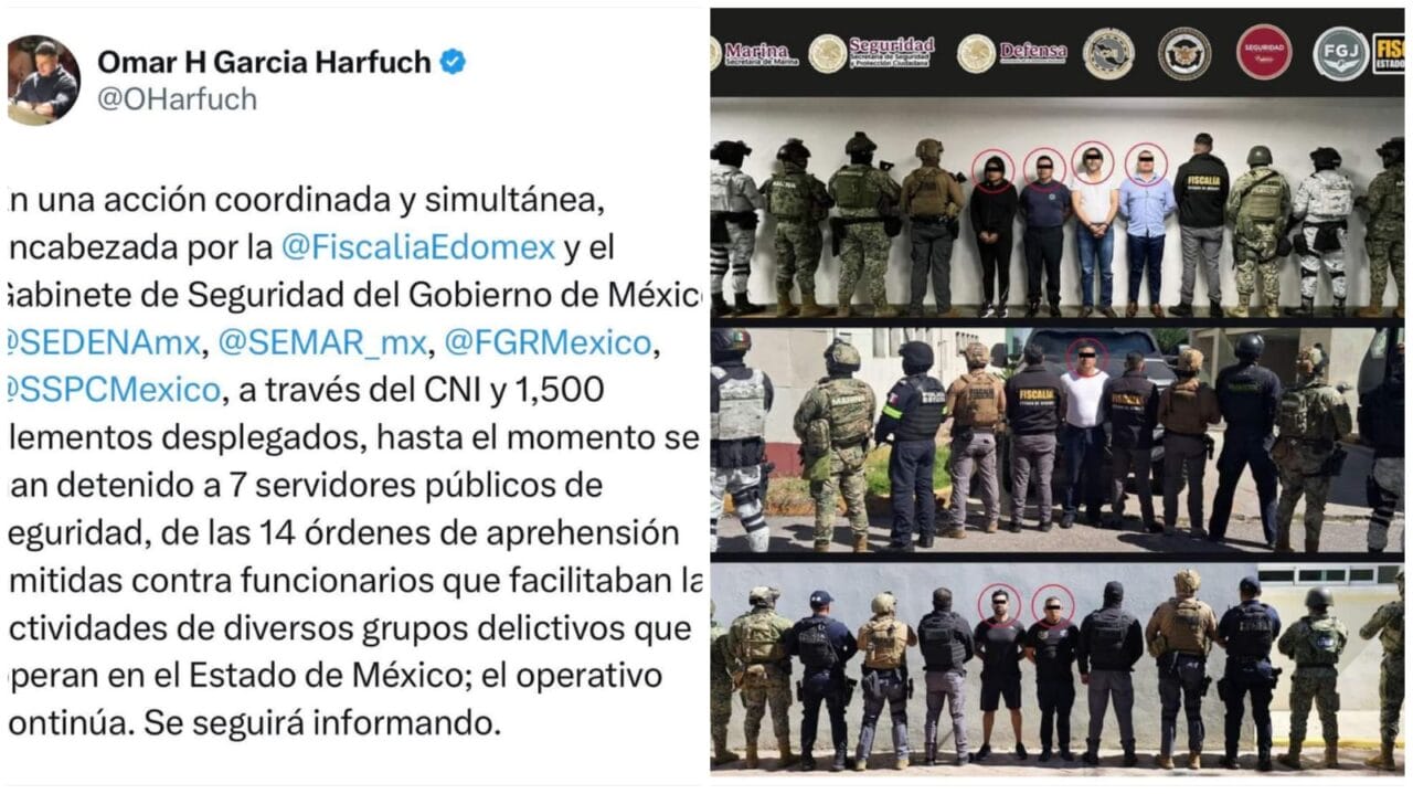 Operación Enjambre detención funcionarios cárteles,Diego Rivera Navarro alcalde Tequila CJNG,combate delincuencia organizada México 2024