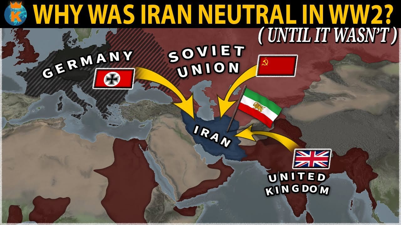 Mapa de la ofensiva aliada sobre Irán en 1941: británicos desde Irak y soviéticos desde el Cáucaso