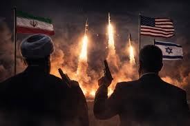 composición de banderas de Israel, Estados Unidos e Irán